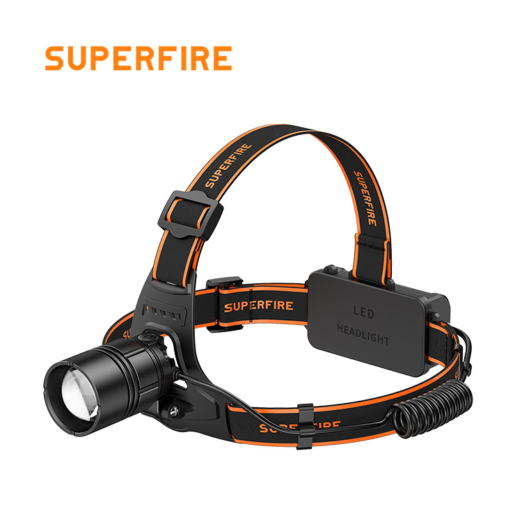 SUPERFIRE HL08 Rechargeable Zoom Head Torch