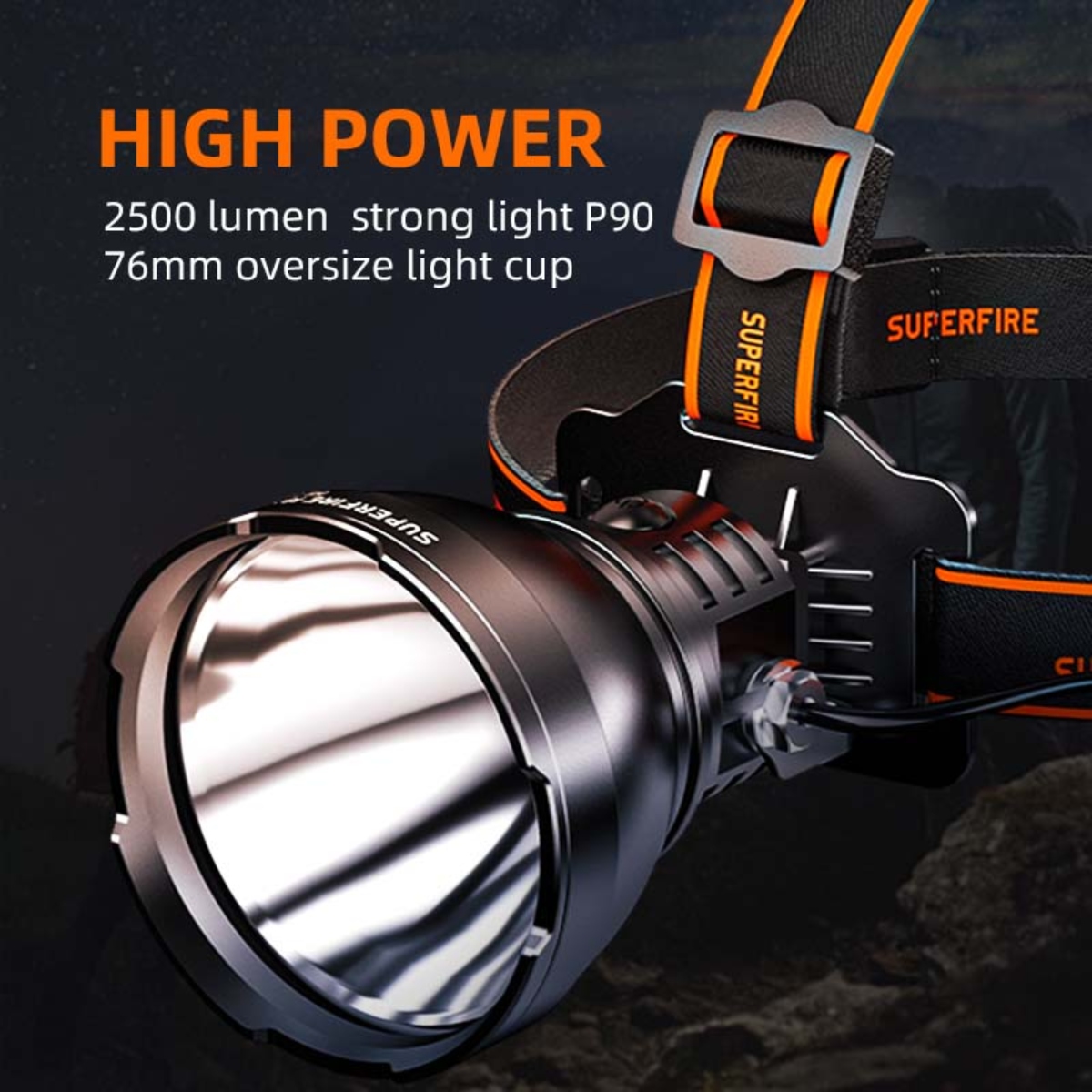 2500 Lumens Handheld Spotlight Solar Camping Lantern Flashlight