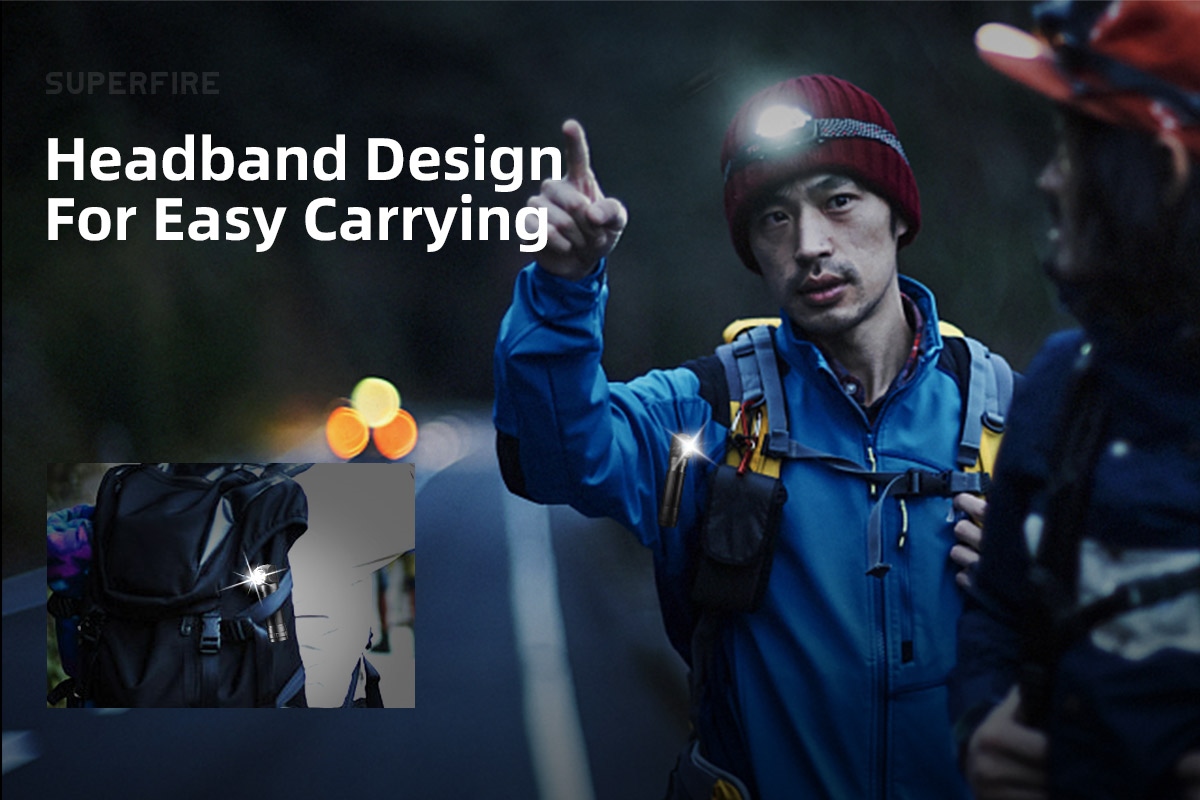 Portable Rechargeable Headband Flashlight SUPERFIRE