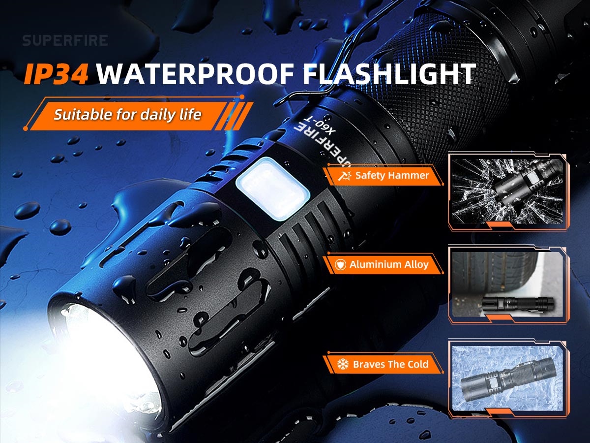 Superfire Flashlight, Flashlights Battery, Powerful Flashlight