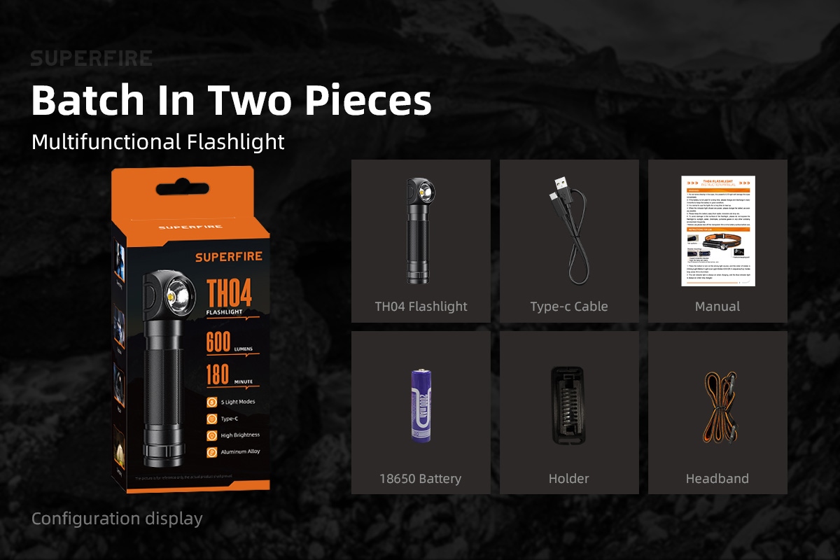 Portable Rechargeable Headband Flashlight SUPERFIRE