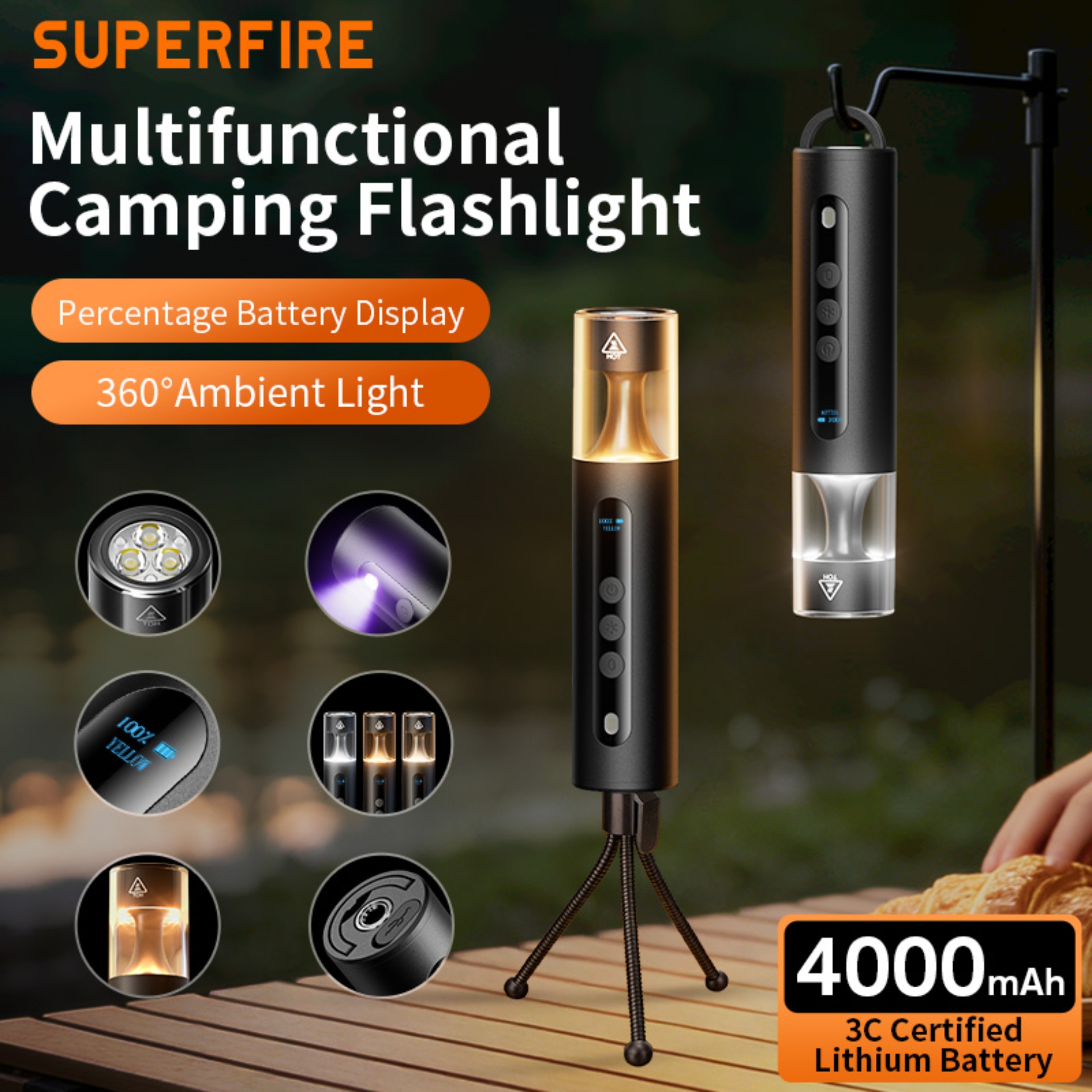 New Arrival | SuperFire T70, F12, and F1-G Flashlights Launched for Professional Campsite Lighting