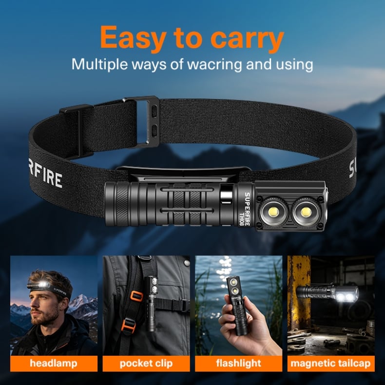 SUPERFIRE TH08 2050LM 3-in-1 Multipurpose Flashlight